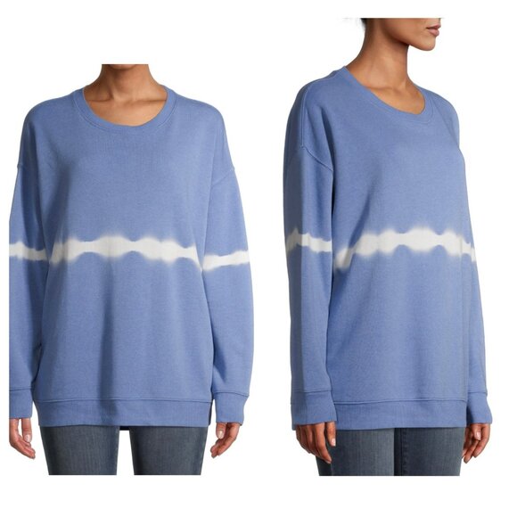 NWT Time and Tru Women's Crewneck Tunic Tie Dye Long Sleeve Sweatshirt SZ Medium - Picture 1 of 5